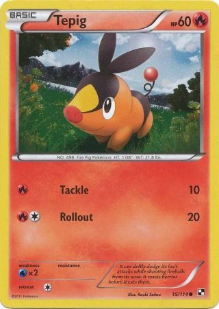 Tepig (15/114) (Cosmos Holo) [Black & White: Base Set] | Jomio and Rueliete's Cards and Comics