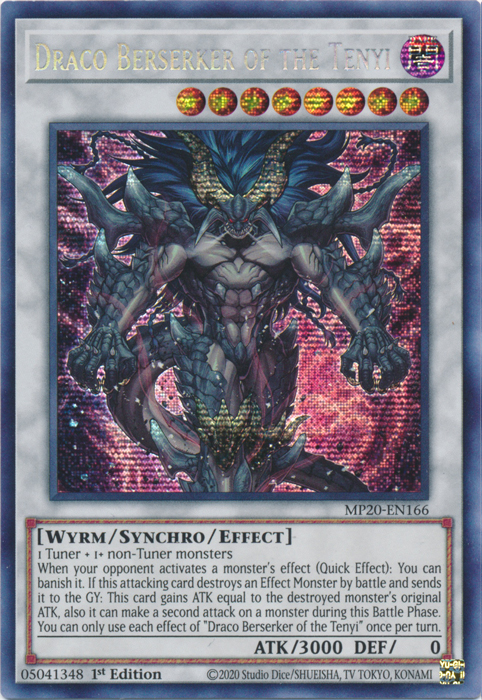 Draco Berserker of the Tenyi [MP20-EN166] Prismatic Secret Rare | Jomio and Rueliete's Cards and Comics