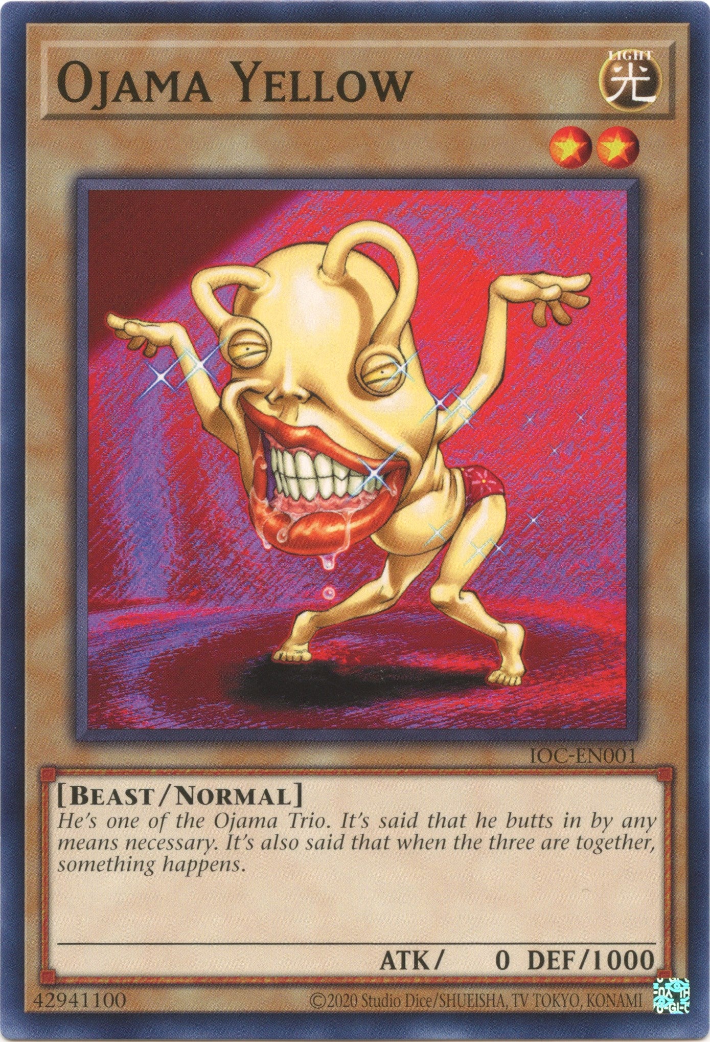 Ojama Yellow (25th Anniversary) [IOC-EN001] Common | Jomio and Rueliete's Cards and Comics