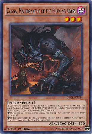 Cagna, Malebranche of the Burning Abyss [SECE-EN084] Rare | Jomio and Rueliete's Cards and Comics