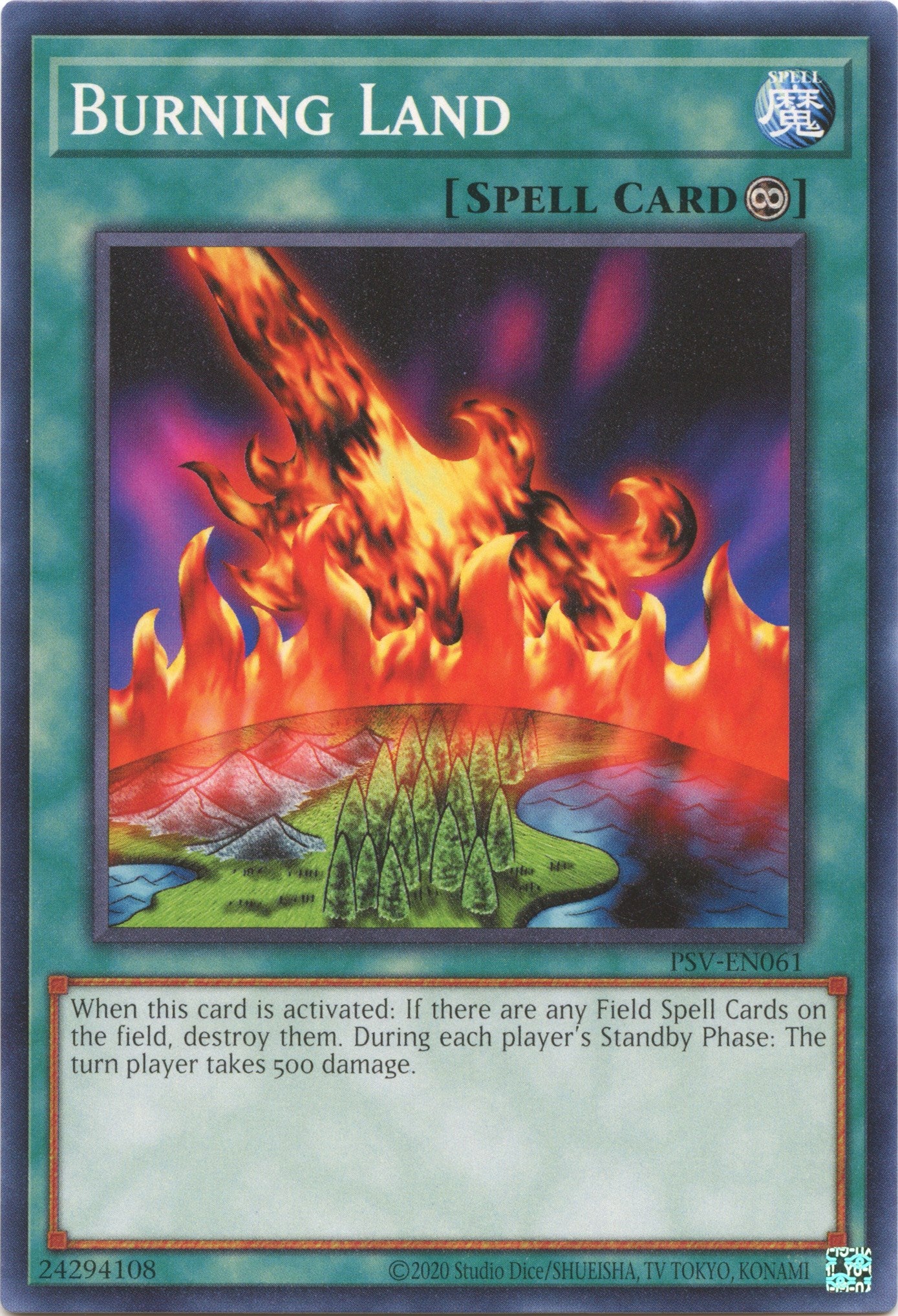 Burning Land (25th Anniversary) [PSV-EN061] Common | Jomio and Rueliete's Cards and Comics