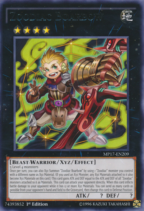 Zoodiac Boarbow [MP17-EN209] Rare | Jomio and Rueliete's Cards and Comics