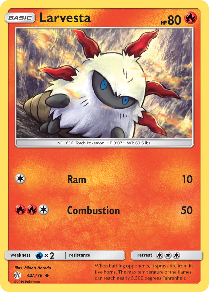 Larvesta (34/236) [Sun & Moon: Cosmic Eclipse] | Jomio and Rueliete's Cards and Comics