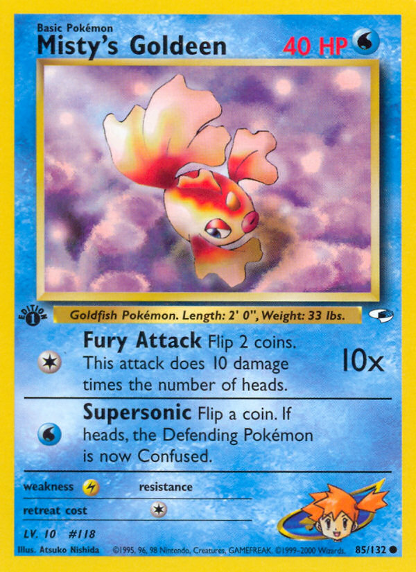 Misty's Goldeen (85/132) [Gym Heroes 1st Edition] | Jomio and Rueliete's Cards and Comics