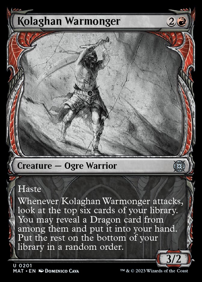 Kolaghan Warmonger (Showcase Halo Foil) [March of the Machine: The Aftermath] | Jomio and Rueliete's Cards and Comics