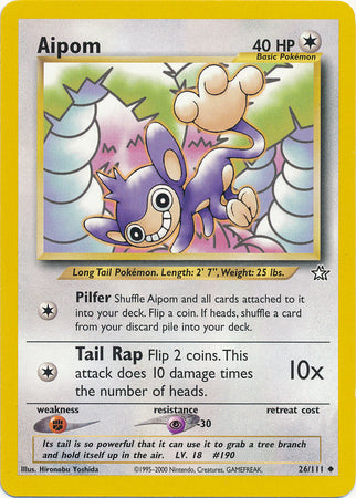 Aipom (26/111) [Neo Genesis Unlimited] | Jomio and Rueliete's Cards and Comics