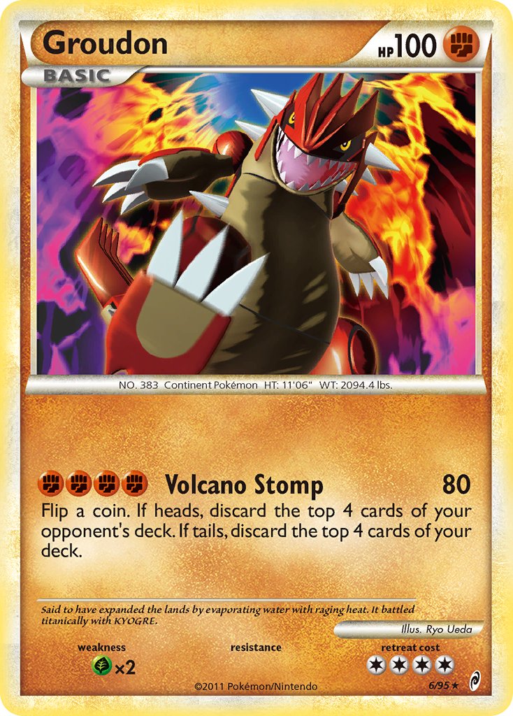 Groudon (6/95) (Theme Deck Exclusive) [HeartGold & SoulSilver: Call of Legends] | Jomio and Rueliete's Cards and Comics
