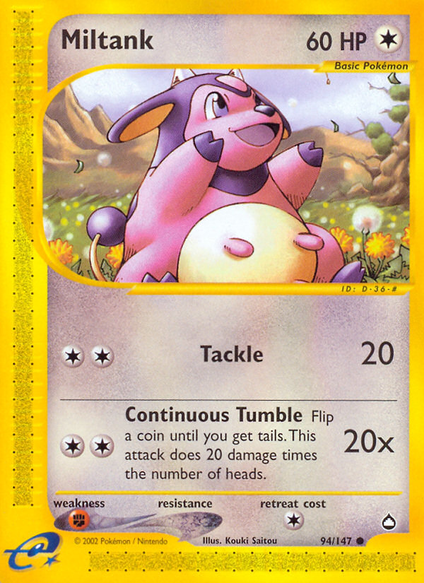 Miltank (94/147) [Aquapolis] | Jomio and Rueliete's Cards and Comics