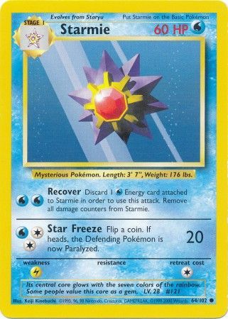 Starmie (64/102) [Base Set Unlimited] | Jomio and Rueliete's Cards and Comics