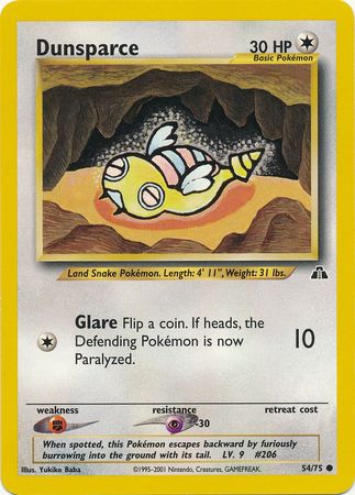 Dunsparce (54/75) [Neo Discovery Unlimited] | Jomio and Rueliete's Cards and Comics