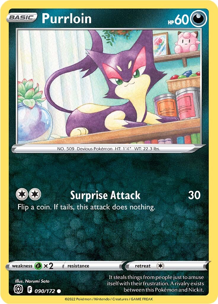 Purrloin (090/172) [Sword & Shield: Brilliant Stars] | Jomio and Rueliete's Cards and Comics