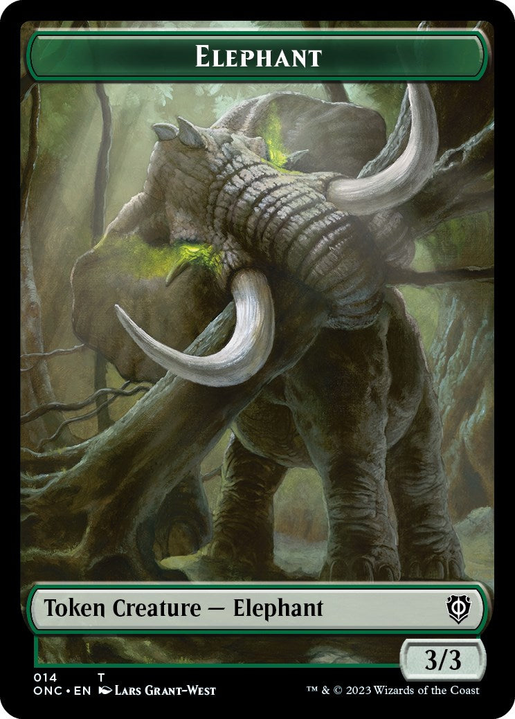Human Soldier // Elephant Double-Sided Token [Phyrexia: All Will Be One Commander Tokens] | Jomio and Rueliete's Cards and Comics