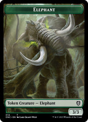 Human Soldier // Elephant Double-Sided Token [Phyrexia: All Will Be One Commander Tokens] | Jomio and Rueliete's Cards and Comics