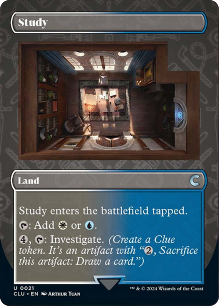 Study (Borderless) [Ravnica: Clue Edition] | Jomio and Rueliete's Cards and Comics