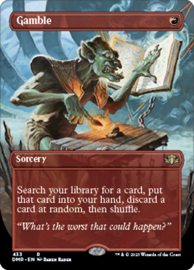 Gamble (Borderless Alternate Art) [Dominaria Remastered] | Jomio and Rueliete's Cards and Comics