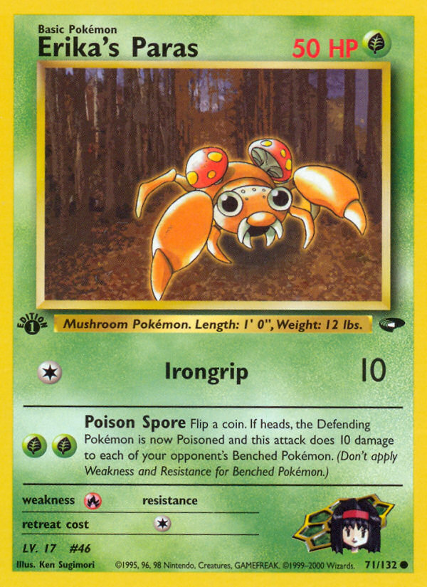 Erika's Paras (71/132) [Gym Challenge 1st Edition] | Jomio and Rueliete's Cards and Comics