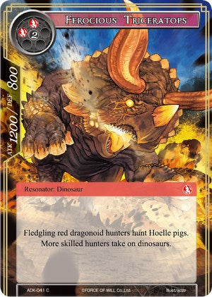 Ferocious Triceratops (ADK-041) [Advent of the Demon King] | Jomio and Rueliete's Cards and Comics