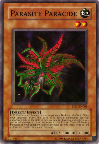 Parasite Paracide [DB1-EN068] Common | Jomio and Rueliete's Cards and Comics