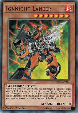Igknight Lancer [CORE-EN032] Rare | Jomio and Rueliete's Cards and Comics