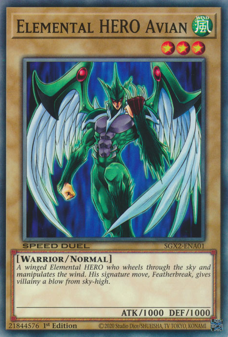 Elemental HERO Avian [SGX2-ENA01] Common | Jomio and Rueliete's Cards and Comics