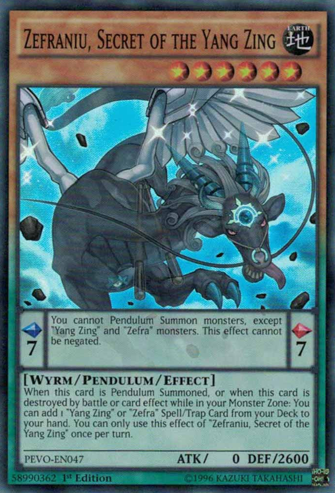 Zefraniu, Secret of the Yang Zing [PEVO-EN047] Super Rare | Jomio and Rueliete's Cards and Comics