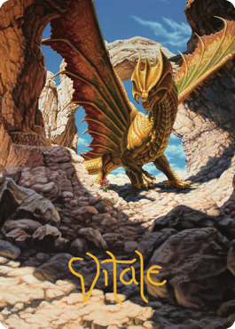 Ancient Brass Dragon Art Card (02) (Gold-Stamped Signature) [Commander Legends: Battle for Baldur's Gate Art Series] | Jomio and Rueliete's Cards and Comics