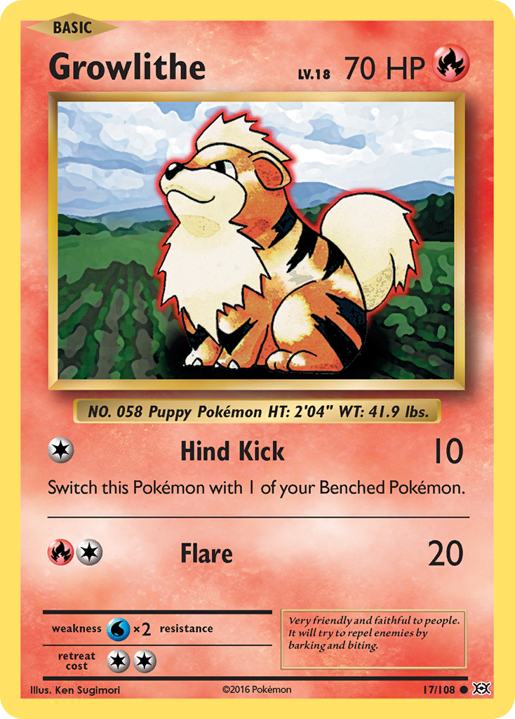 Growlithe (17/108) [XY: Evolutions] | Jomio and Rueliete's Cards and Comics