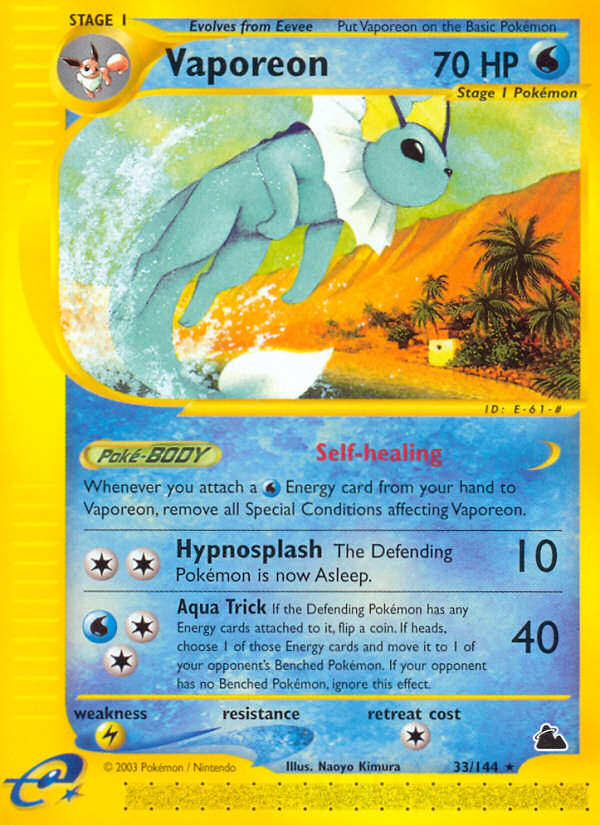 Vaporeon (33/144) [Skyridge] | Jomio and Rueliete's Cards and Comics