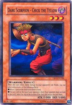 Dark Scorpion - Chick the Yellow [DR1-EN188] Common | Jomio and Rueliete's Cards and Comics