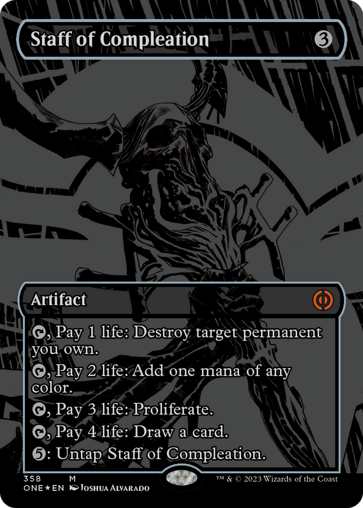 Staff of Compleation (Oil Slick Raised Foil) [Phyrexia: All Will Be One] | Jomio and Rueliete's Cards and Comics