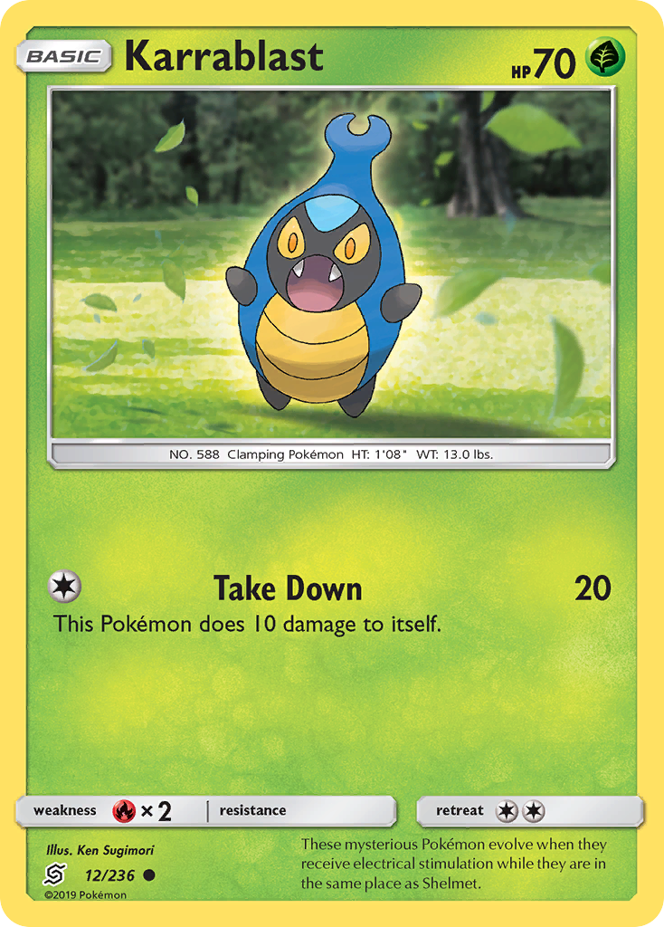 Karrablast (12/236) [Sun & Moon: Unified Minds] | Jomio and Rueliete's Cards and Comics