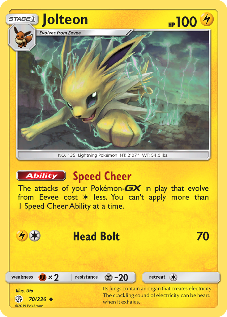 Jolteon (70/236) [Sun & Moon: Cosmic Eclipse] | Jomio and Rueliete's Cards and Comics