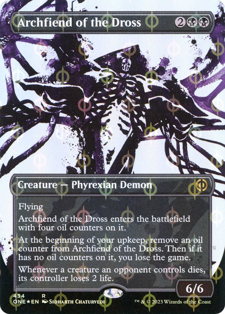 Archfiend of the Dross (Borderless Ichor Step-and-Compleat Foil) [Phyrexia: All Will Be One] | Jomio and Rueliete's Cards and Comics