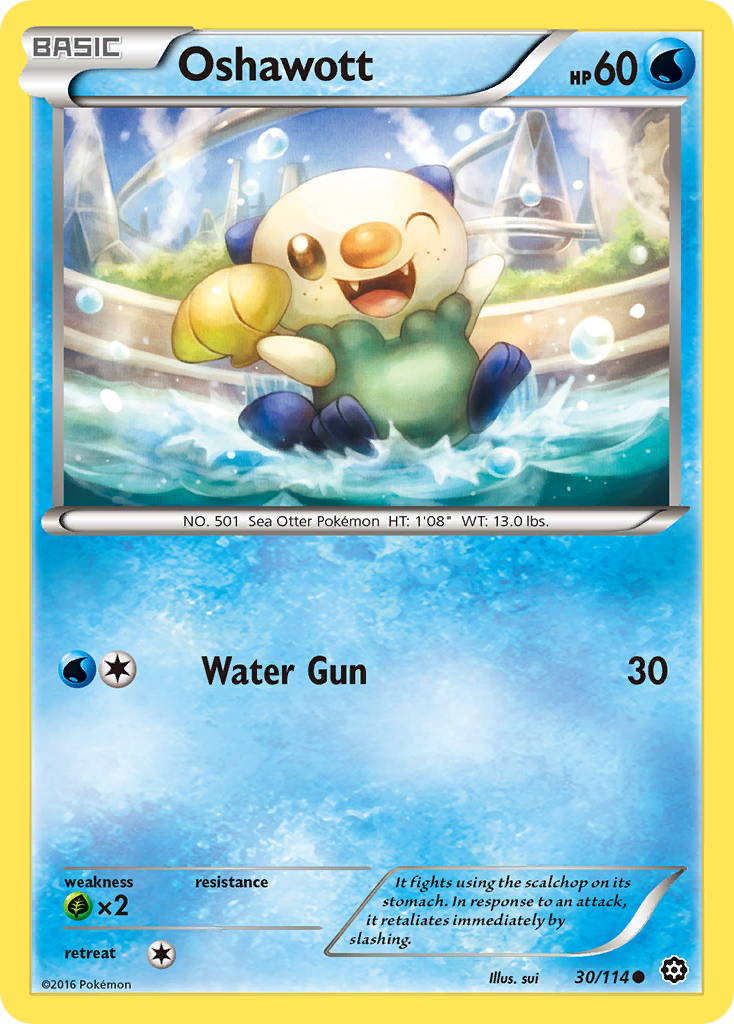 Oshawott (30/114) [XY: Steam Siege] | Jomio and Rueliete's Cards and Comics