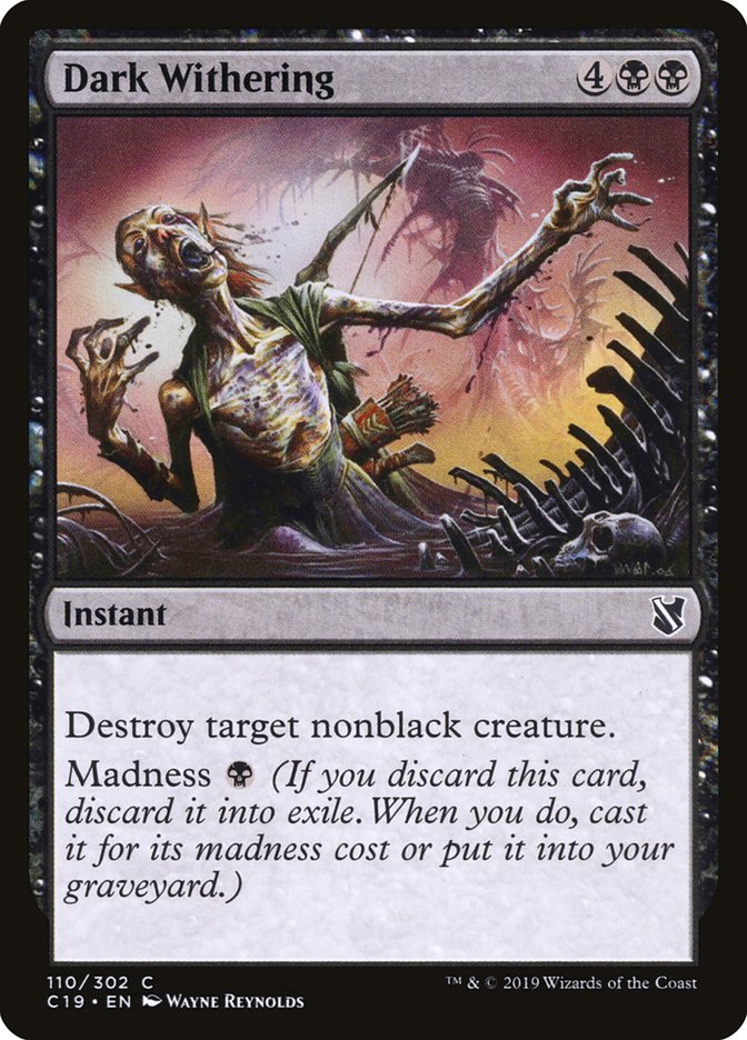 Dark Withering [Commander 2019] | Jomio and Rueliete's Cards and Comics