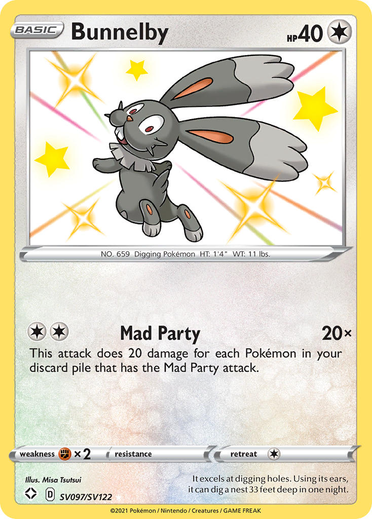Bunnelby (SV097/SV122) [Sword & Shield: Shining Fates] | Jomio and Rueliete's Cards and Comics