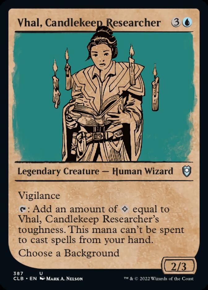 Vhal, Candlekeep Researcher (Showcase) [Commander Legends: Battle for Baldur's Gate] | Jomio and Rueliete's Cards and Comics