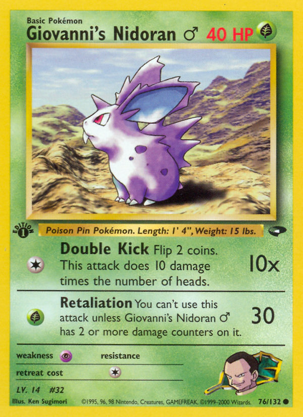 Giovanni's Nidoran (76/132) (Male) [Gym Challenge 1st Edition] | Jomio and Rueliete's Cards and Comics