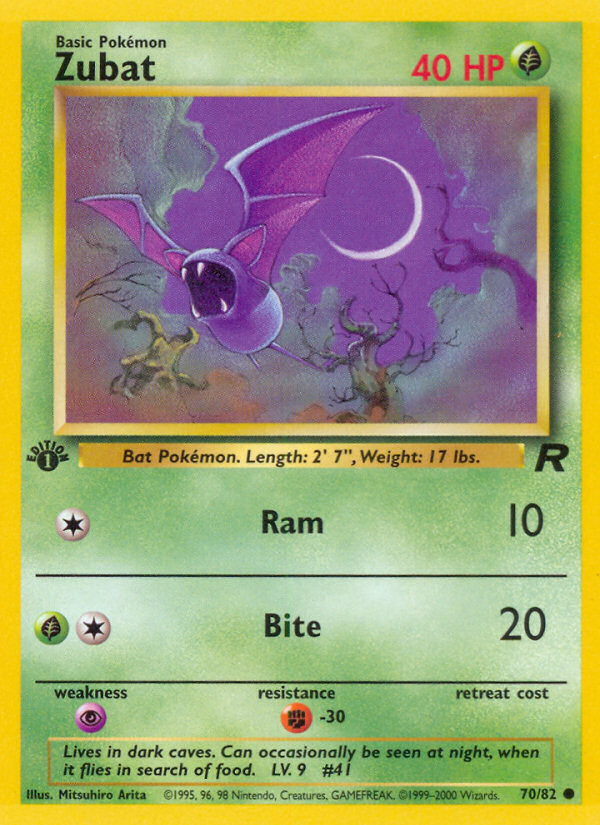 Zubat (70/82) [Team Rocket 1st Edition] | Jomio and Rueliete's Cards and Comics