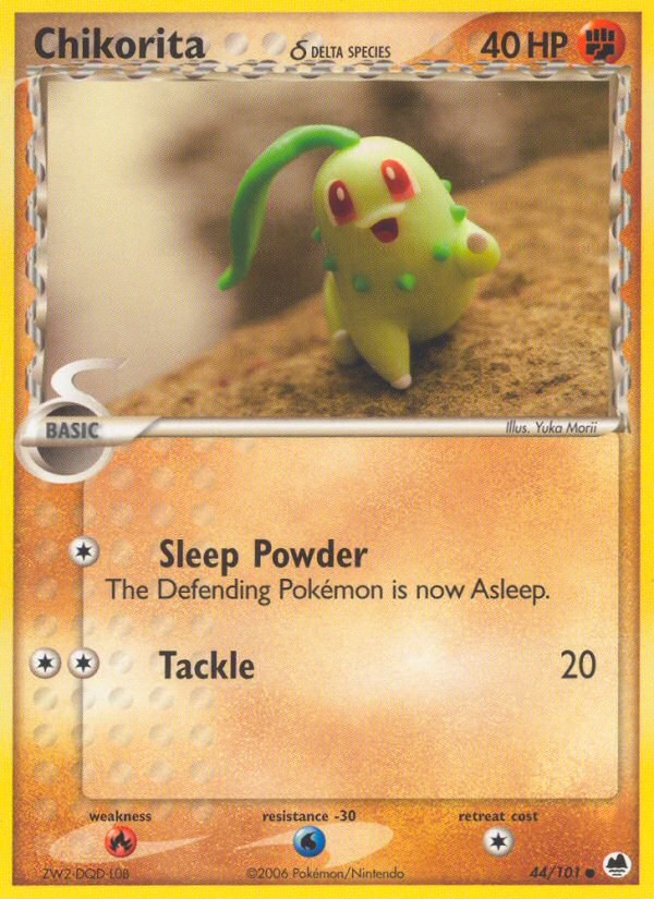 Chikorita (44/101) (Delta Species) [EX: Dragon Frontiers] | Jomio and Rueliete's Cards and Comics