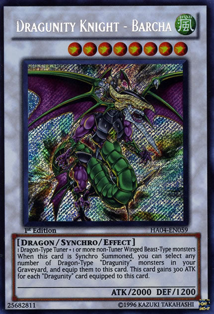 Dragunity Knight - Barcha [HA04-EN059] Secret Rare | Jomio and Rueliete's Cards and Comics