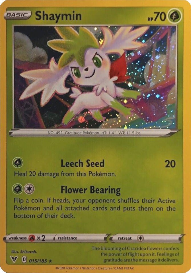 Shaymin (015/185) (Cosmos Holo) [Sword & Shield: Vivid Voltage] | Jomio and Rueliete's Cards and Comics