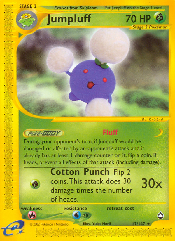 Jumpluff (17/147) [Aquapolis] | Jomio and Rueliete's Cards and Comics
