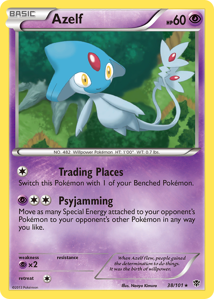 Azelf (38/101) [Black & White: Plasma Blast] | Jomio and Rueliete's Cards and Comics