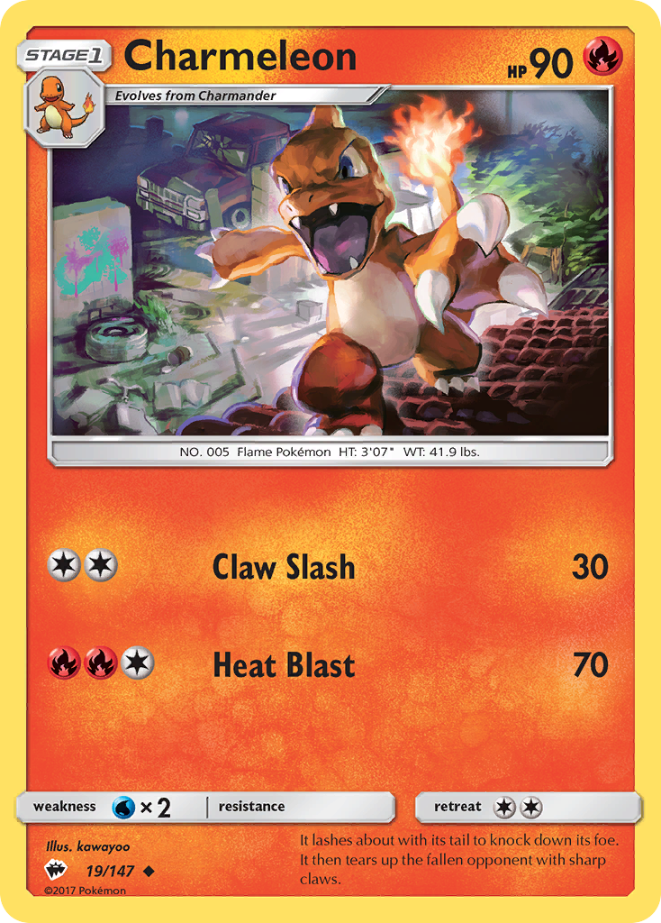 Charmeleon (19/147) [Sun & Moon: Burning Shadows] | Jomio and Rueliete's Cards and Comics