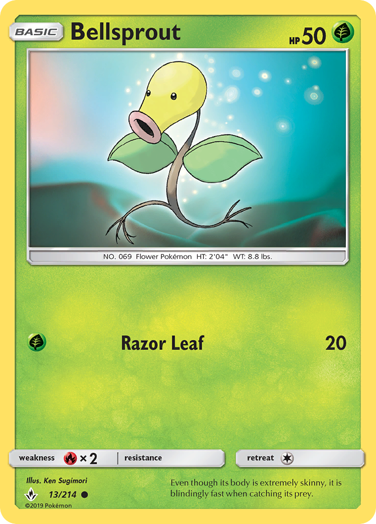Bellsprout (13/214) [Sun & Moon: Unbroken Bonds] | Jomio and Rueliete's Cards and Comics