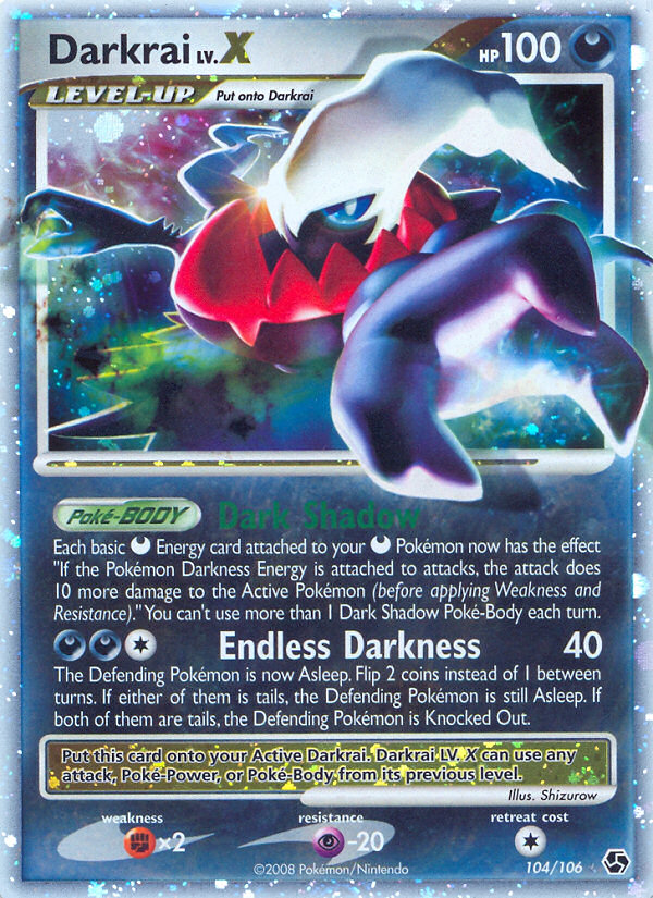 Darkrai LV.X (104/106) [Diamond & Pearl: Great Encounters] | Jomio and Rueliete's Cards and Comics