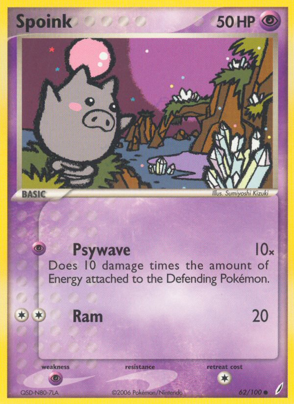 Spoink (62/100) [EX: Crystal Guardians] | Jomio and Rueliete's Cards and Comics