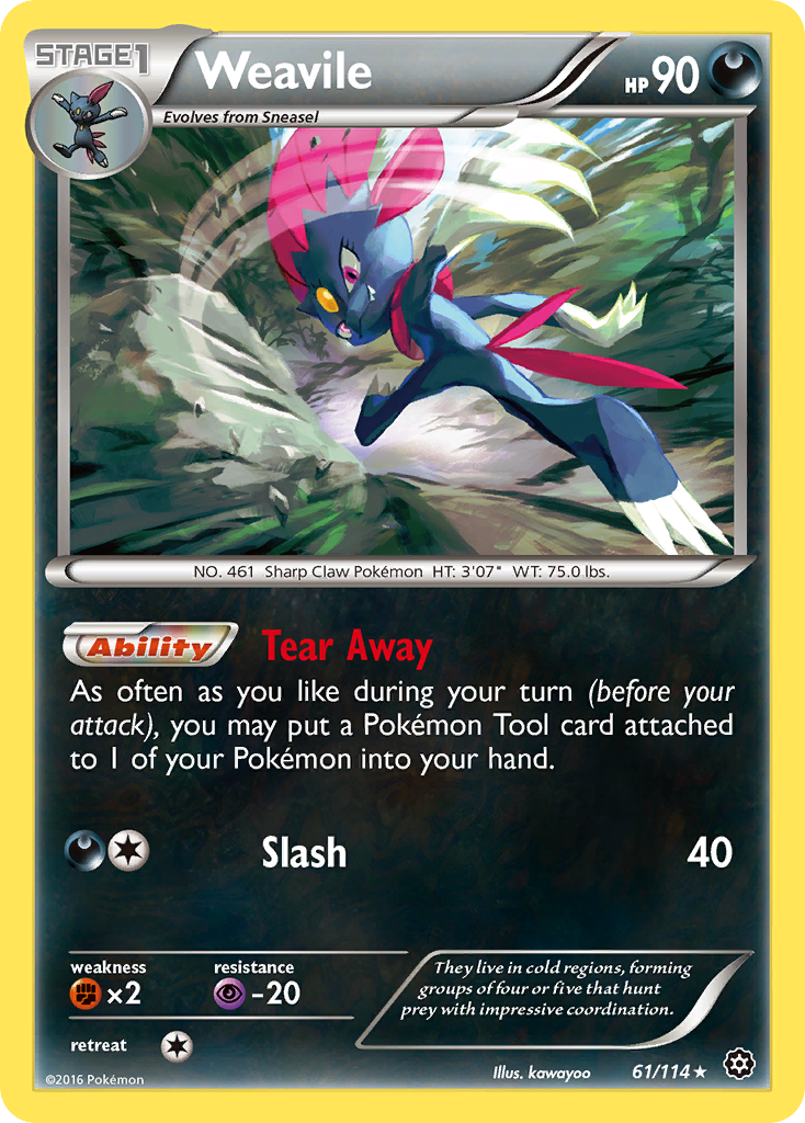 Weavile (61/114) [XY: Steam Siege] | Jomio and Rueliete's Cards and Comics