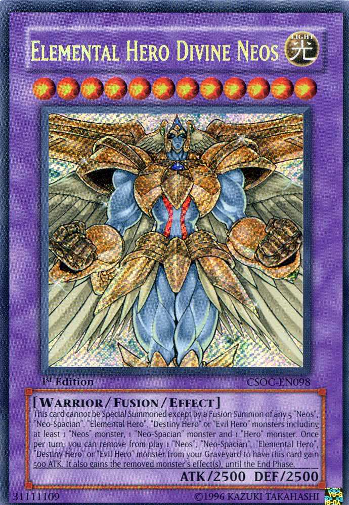 Elemental Hero Divine Neos [CSOC-EN098] Secret Rare | Jomio and Rueliete's Cards and Comics